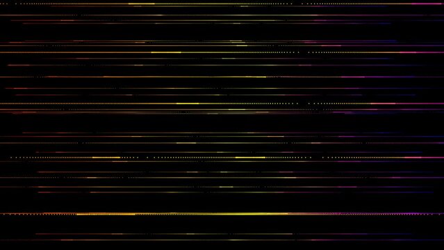 digital arrow lines on neon light wave lines on isolate black background