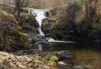 Cascading waterfall in the Lake District