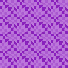 Patchwork rhombus monochrome seamless pattern from distorted tiles in op art style. Diaper twisted cover fabric template. Diagonal lines. Vector illustration.