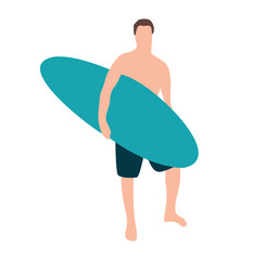 Surf pose isolated - Man doing surf	