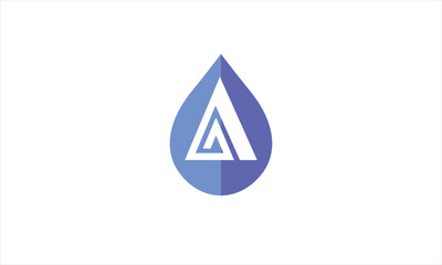Minimalistic triangular vector logo in the middle of the water icon