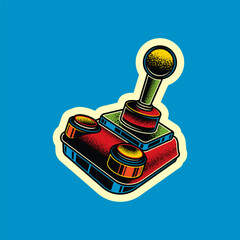 Original vector illustration in vintage style. Vintage joystick. T-shirt design. A design element. © artmarsa