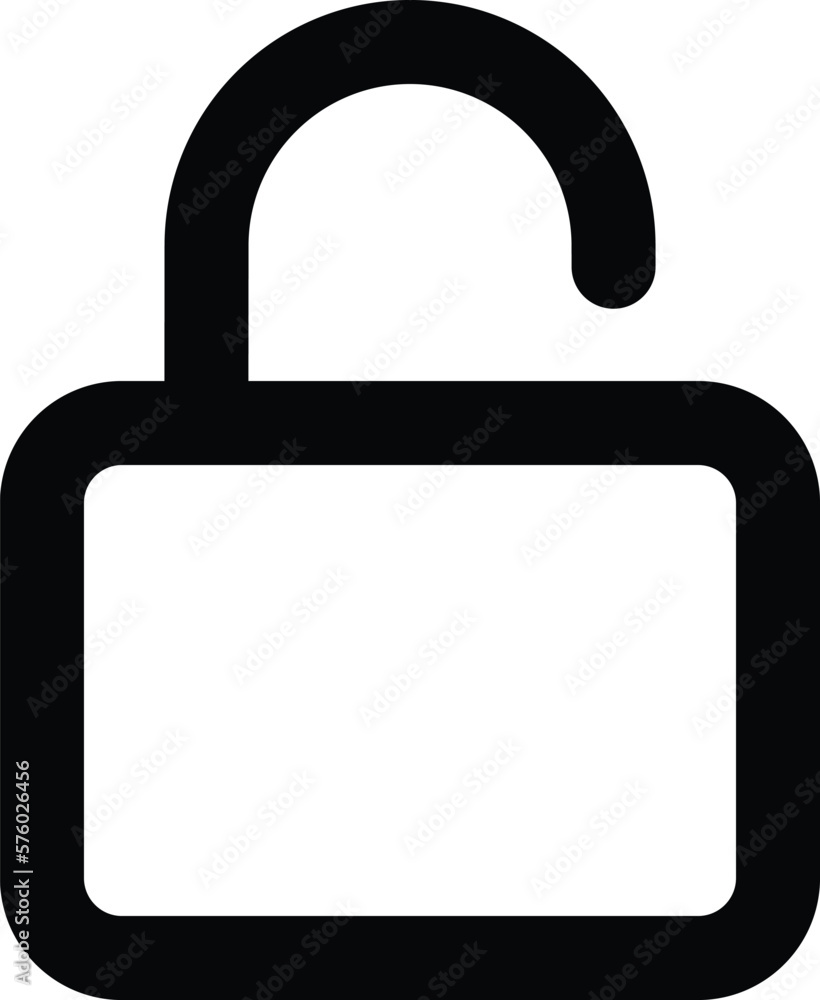 Poster unlock icon vector in line style isolated on white background