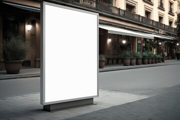 White advertising billboard mockup, Generative AI