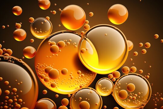 Orange Bubbles Background. Color Bubbles. Bubble Background. Generative Ai