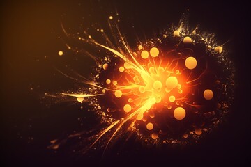 Spark in a dark background. Fire flare. Sparks. Generative ai