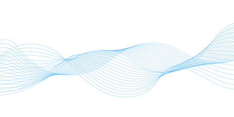  Abstract blue blend wave lines on transparent background. Modern blue flowing wave lines and glowing moving lines design for banner, wallpaper, Business banner, poster and many more.