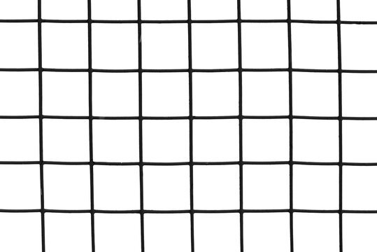 The texture of the metal mesh on a white background. Torn steel, metal mesh with holes