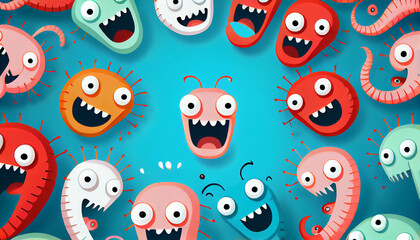 seamless pattern with monsters