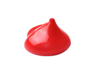 Sample of red paint on white background
