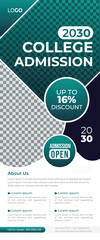 Ready to Print School College Admission Roll Up Banner Stand, Leaflet, Poster, Design Template Suitable for Exhibition