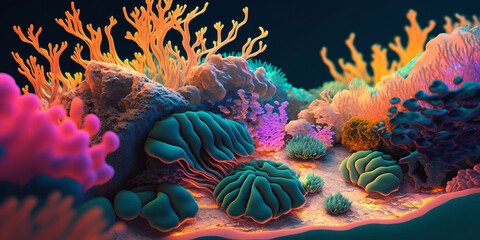 Naklejka na ściany i meble corals under the sea