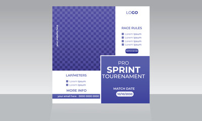 Sports Championship Competition Social Media Square Flyer Template for Different Social Media Platform