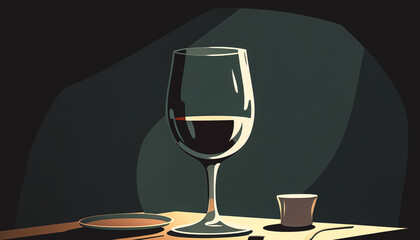 Glass with alcoholic drink isolated, generative AI.