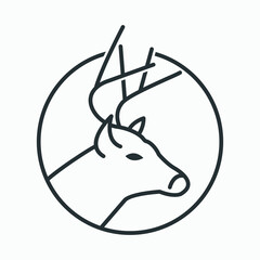 Black and white kangaroo animal monoline logo business