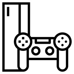 game console line icon style