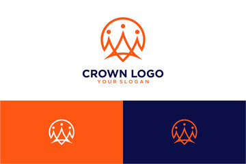 crown logo design with mountain