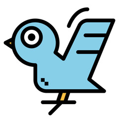 bird filled outline icon style