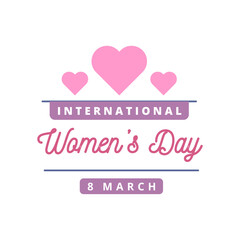 A poster for international women's day with a heart and the words international women's day on it.