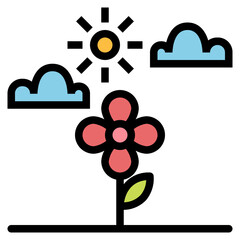 spring filled outline icon style