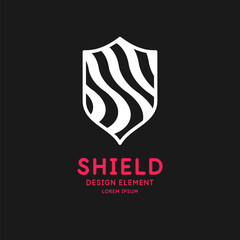 Shield, a symbol of protection and reliability. Graphic element for design. Isolated image of the shield.