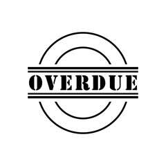 Overdue stamp icon vector logo design template
