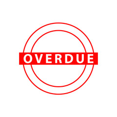 Overdue stamp icon vector logo design template