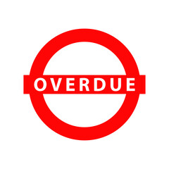 Overdue stamp icon vector logo design template