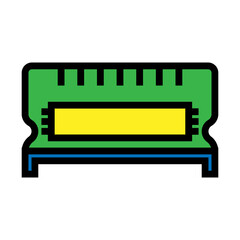 RAM memory line icon isolated on white background. Black flat thin icon on modern outline style. Linear symbol and editable stroke. Simple and pixel perfect stroke vector illustration