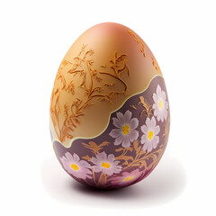 Easter egg isolated on white. Generative AI