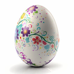 Easter egg isolated on white. Generative AI