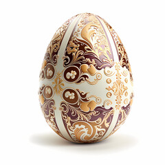 Easter egg isolated on white. Generative AI