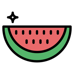 Watermelon filled outline icon style