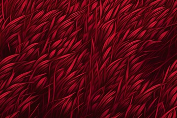 Abstract red color grass background. Colored background. Generative AI