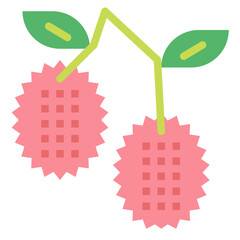 lychee flat icon style