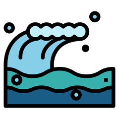 wave filled outline icon style