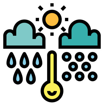 weater filled outline icon style