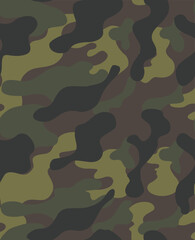 
Army green camouflage pattern, disguise texture, modern background. Ornament.