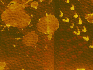 Golden Ink Brush Pattern. Aged Color Wall Grunge.