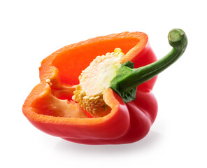 red pepper isolated on white with clipping path