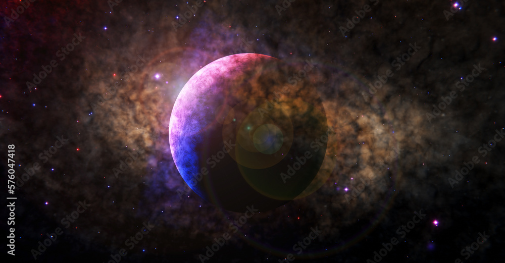 Poster planet with space abstract background