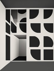 Black and white abstract modern architecture design