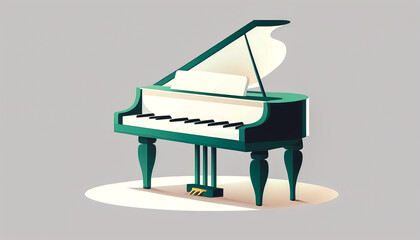 Concert grand piano isolated, music concept, generative AI.