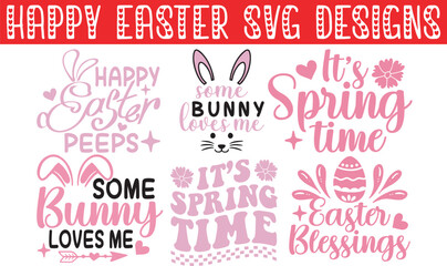 Happy Easter SVG Cut Files Bundle, Happy Easter SVG Bundle, Easter SVG Bundle, Retro Easter SVG bundle, Happy Easter Day SVG Bundle, Spring SVG Bundle