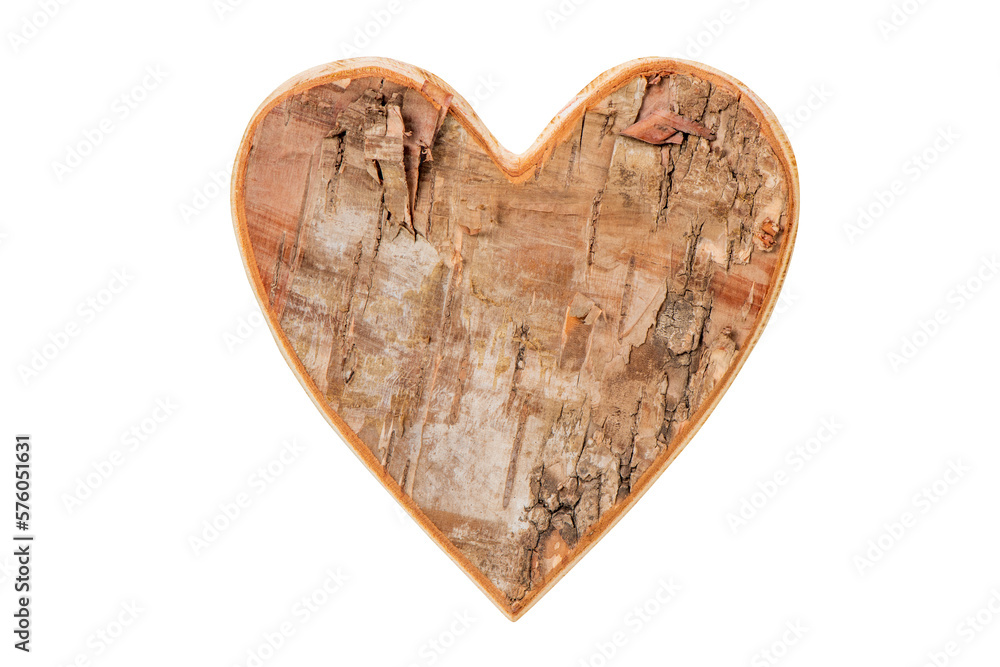 Wall mural isolated wooden heart