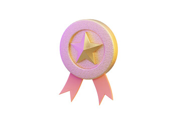star badge medal icon on transparent background 3d render concept for wining prize premium guarantee