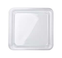 Top view of empty glass oven baking tray