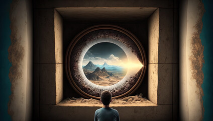 Fototapeta na wymiar Past life regression: The practice of using hypnosis or other techniques to access memories of past lives. Past Life Regression Therapy. AI generative