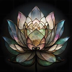 Lotus flower, generative AI illustration
