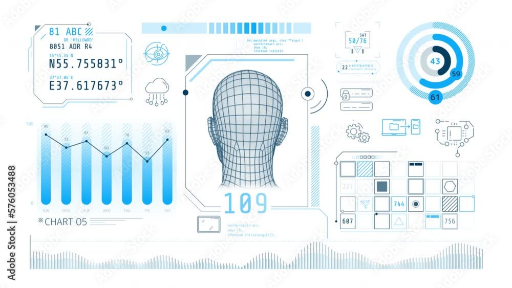 Poster dynamic animation on the theme of cloud technologies.